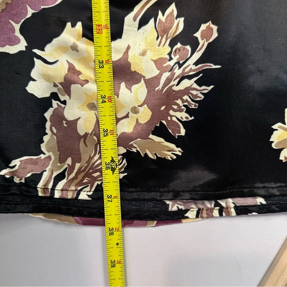 Vintage Satin Maxi Skirt Sz 9/10 Floral Fairy‎ Whimsigoth Grunge 90s Cottagecore